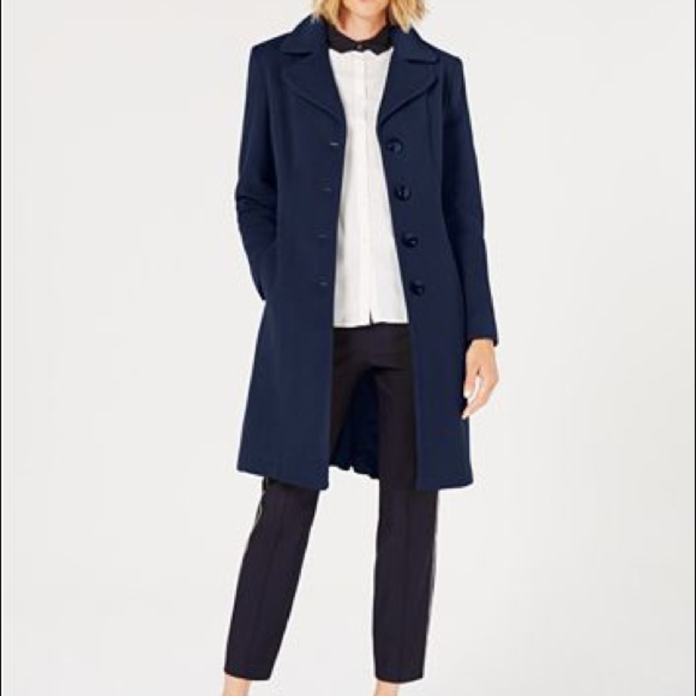Anne Klein Navy blue wool coat